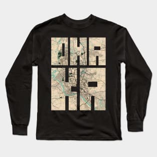 Dhaka, China City Map Typography - Vintage Long Sleeve T-Shirt